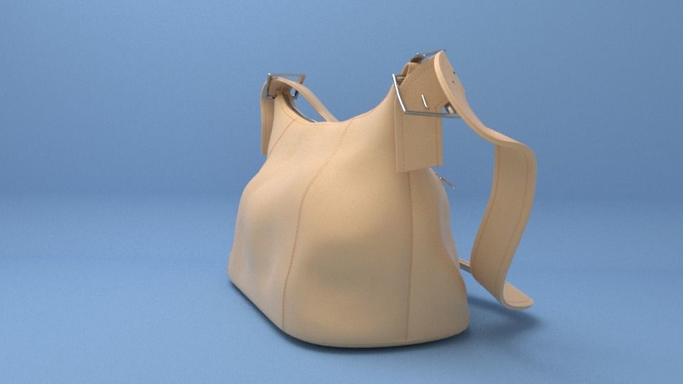 Leather Ladies Hand Bag 3D model_5