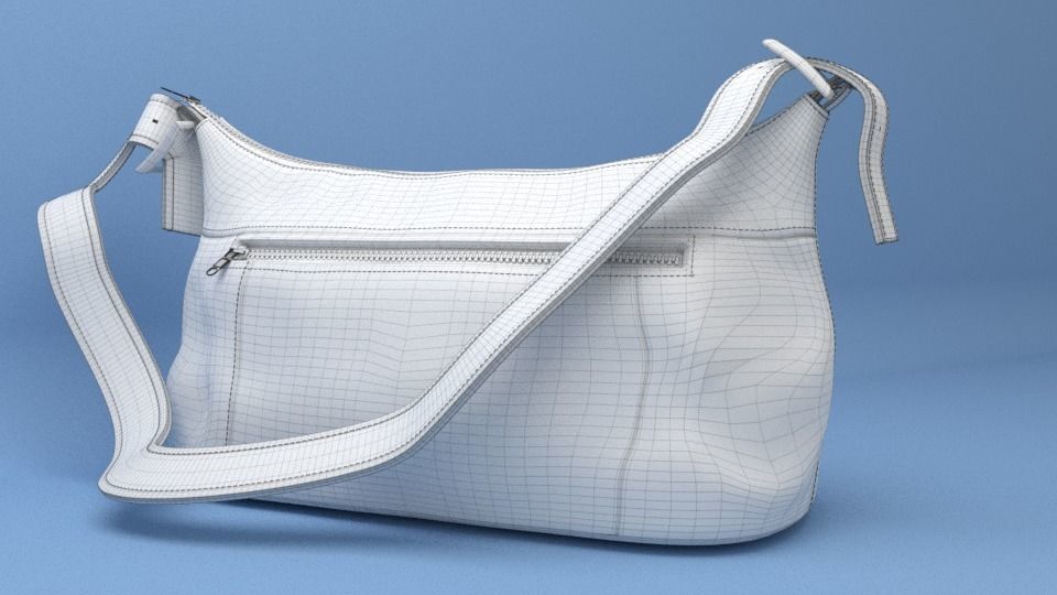 Leather Ladies Hand Bag 3D model_7