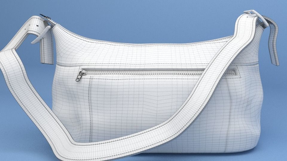 Leather Ladies Hand Bag 3D model_9