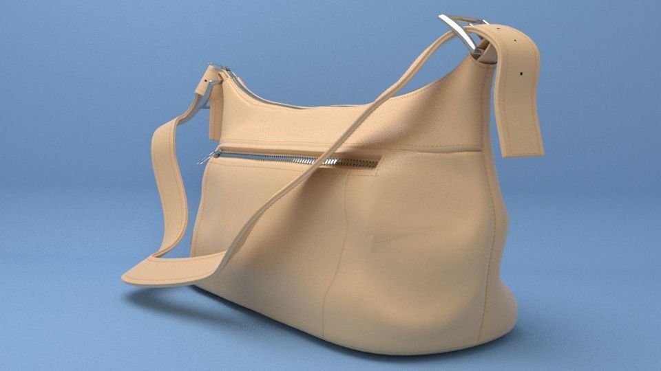 Leather Ladies Hand Bag 3D model_6
