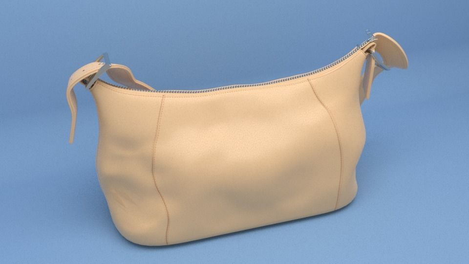 Leather Ladies Hand Bag 3D model_4