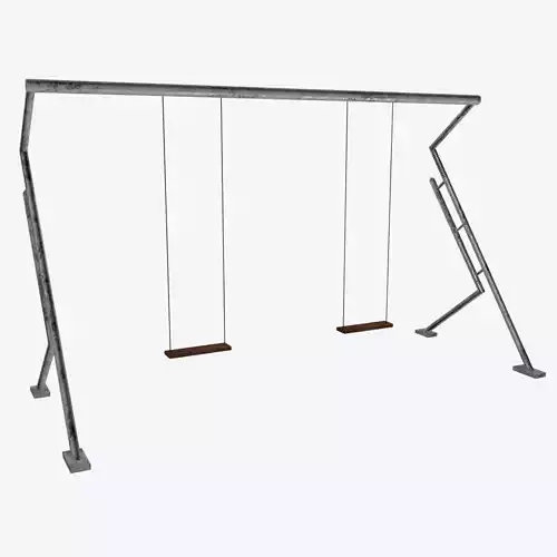 swing two metal ladders with wooden base