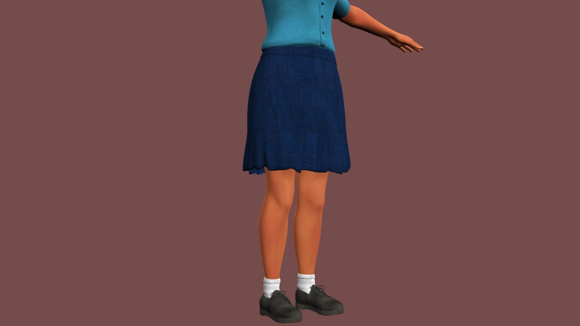 Female Student 3D model_16