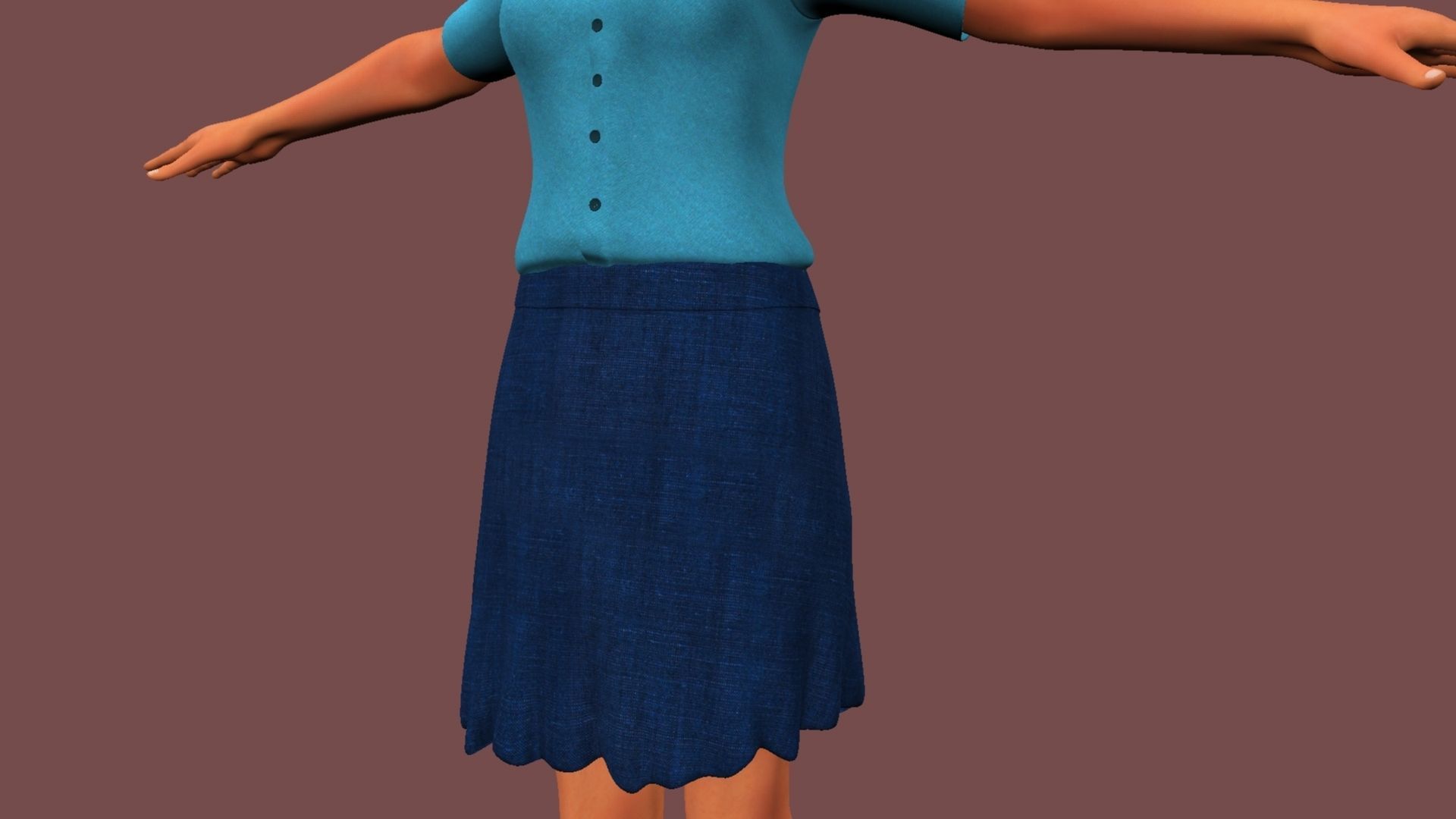 Female Student 3D model_22
