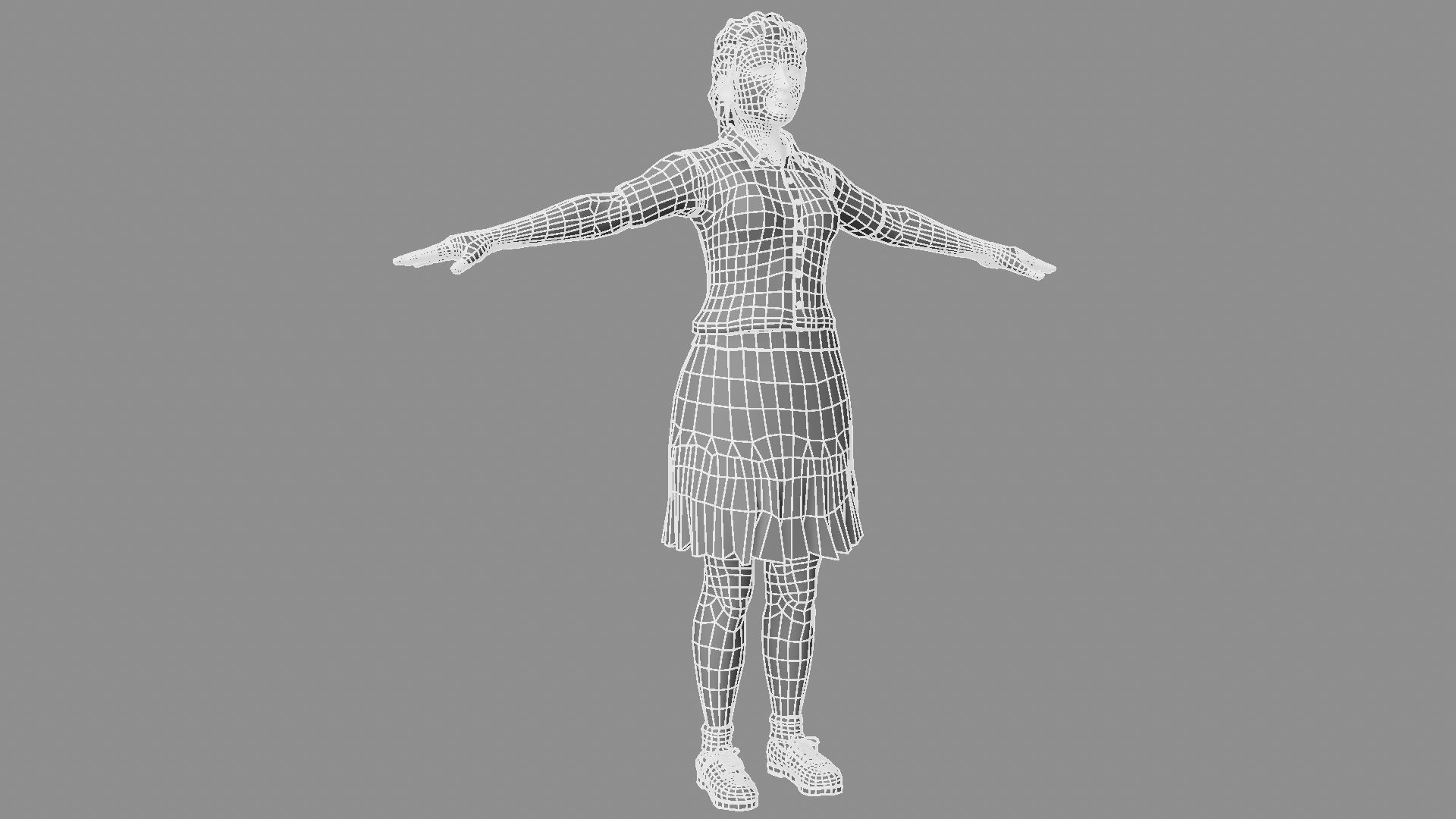 Female Student 3D model_2