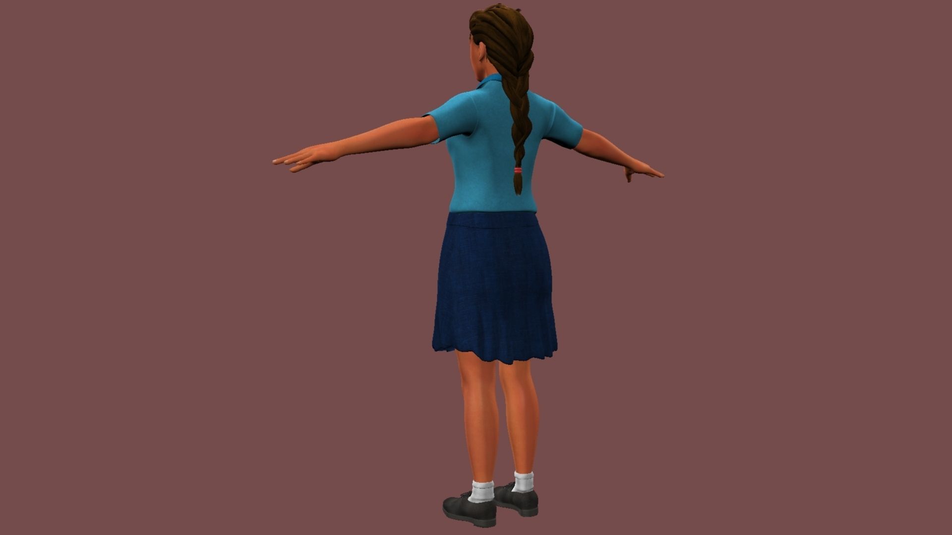 Female Student 3D model_11