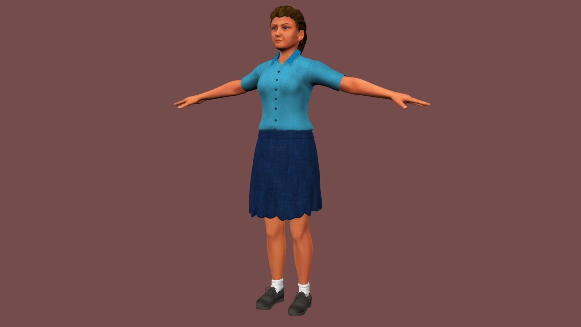 Female Student 3D model_12