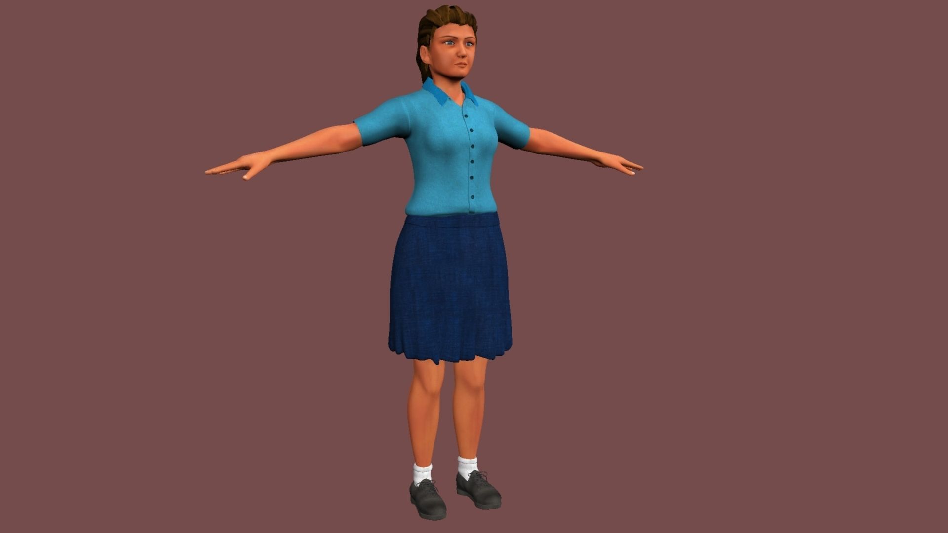 Female Student 3D model_9