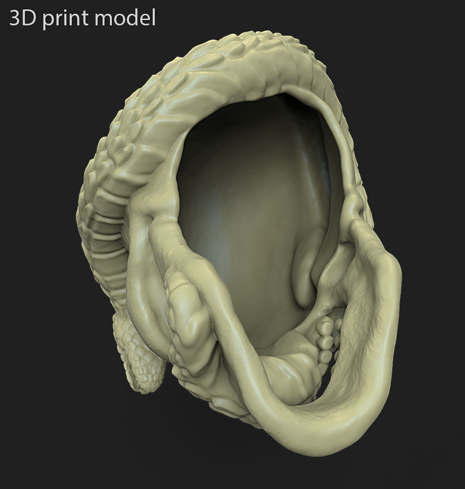 Skull pendant jewelry biker with snake vol11 3D print model_4