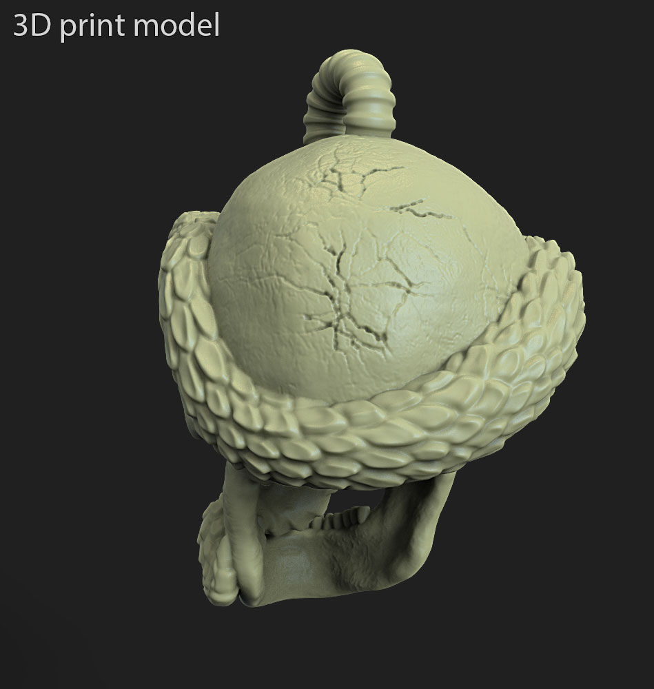 Skull pendant jewelry biker with snake vol11 3D print model_3