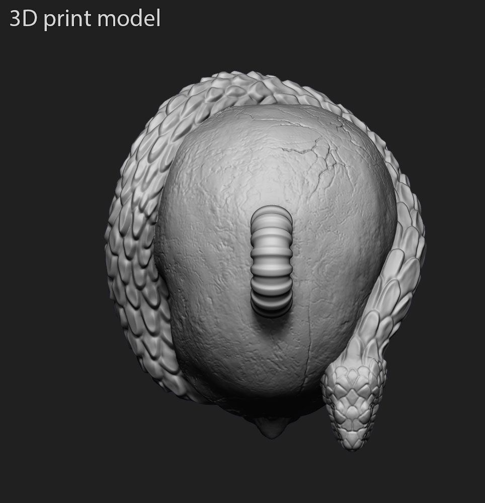 Skull pendant jewelry biker with snake vol11 3D print model_5