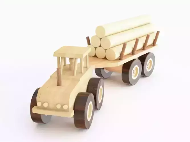 Wooden toy bulldozer 01