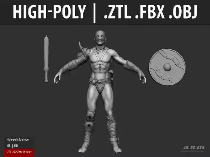 Gladiator - High-poly shield