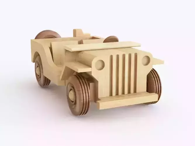 Wooden toy car 05 3D model