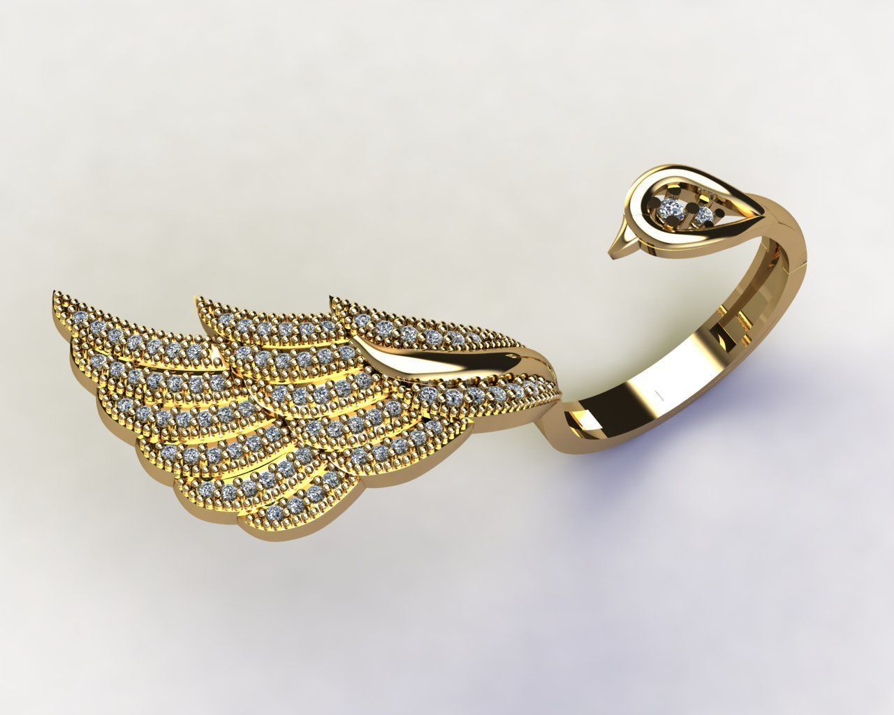 Bird ring 2x ring 3D print model_1