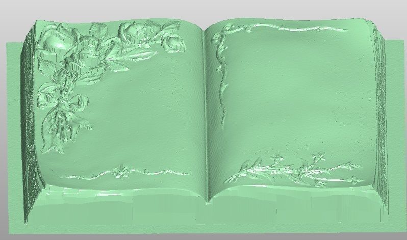 Book 3D model with flowers 3D model_3