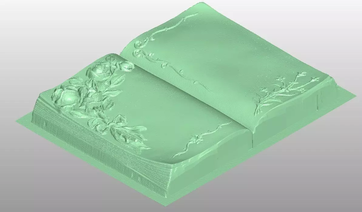 Book 3D model with flowers 3D model_0