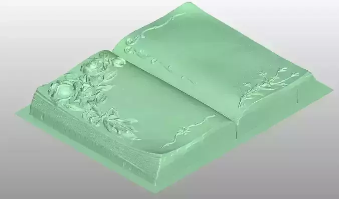 Book 3D model with flowers 3D model