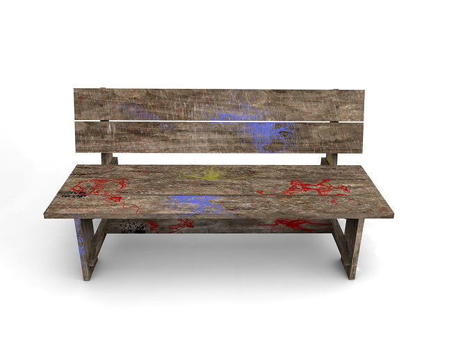 Wooden bench 3D model