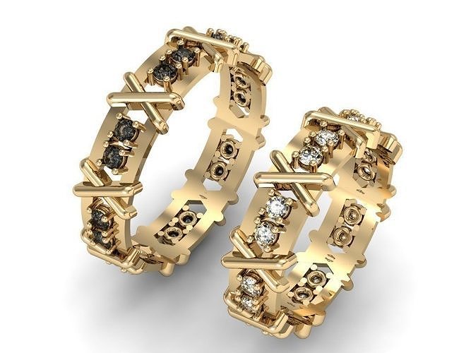 wedding rings male and famale 3D print model