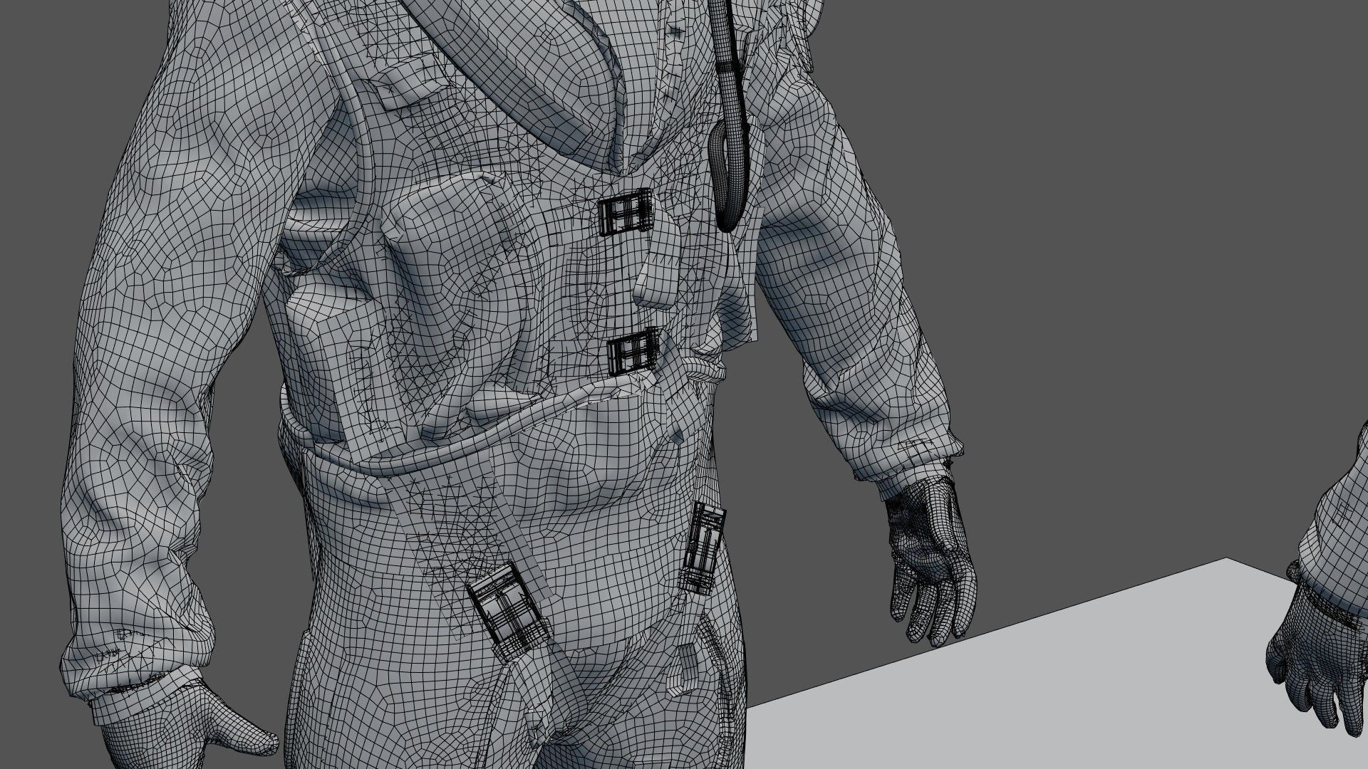 FLIGHT SUIT 90s Pilot 3D model_32