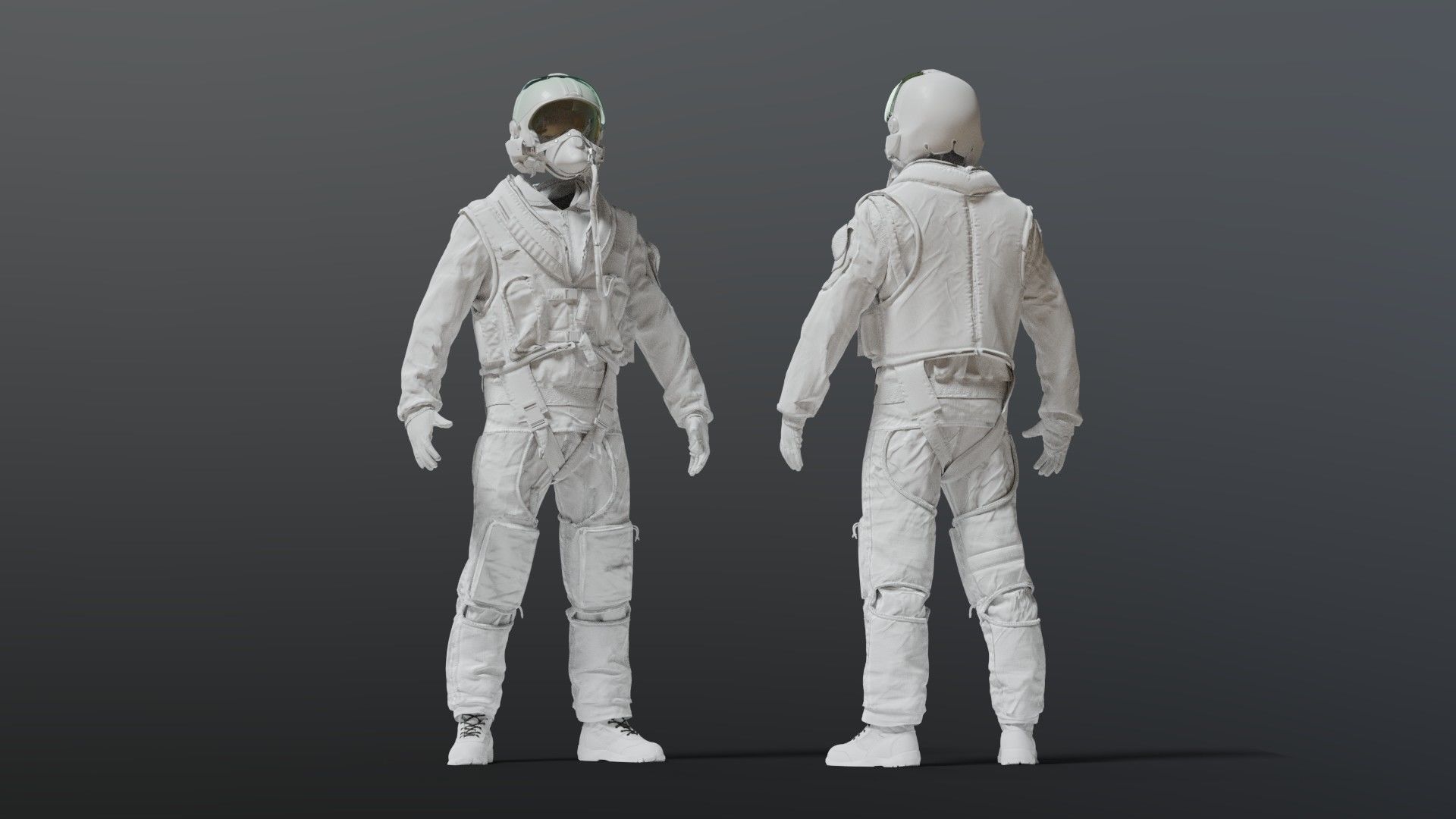 FLIGHT SUIT 90s Pilot 3D model_14
