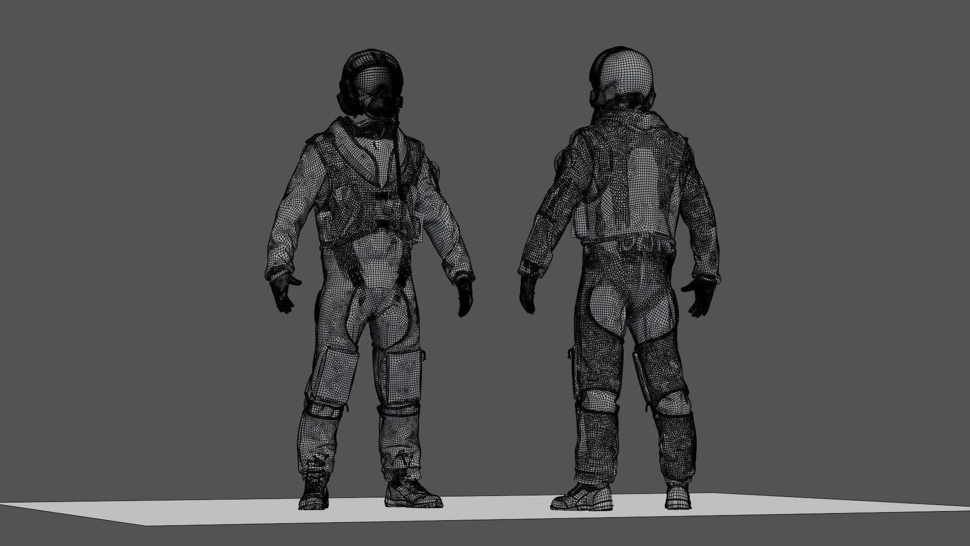 FLIGHT SUIT 90s Pilot 3D model_24