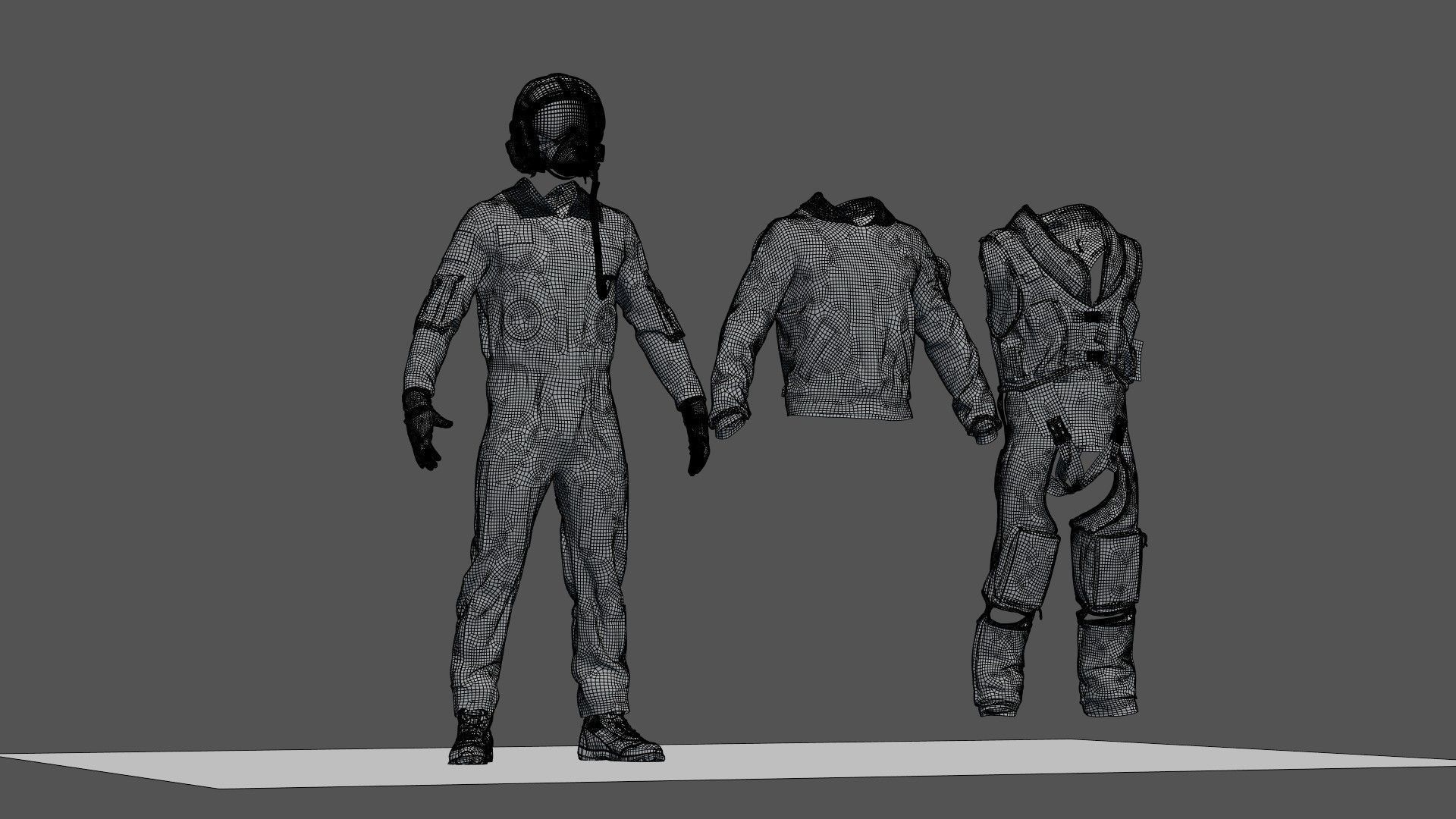 FLIGHT SUIT 90s Pilot 3D model_37