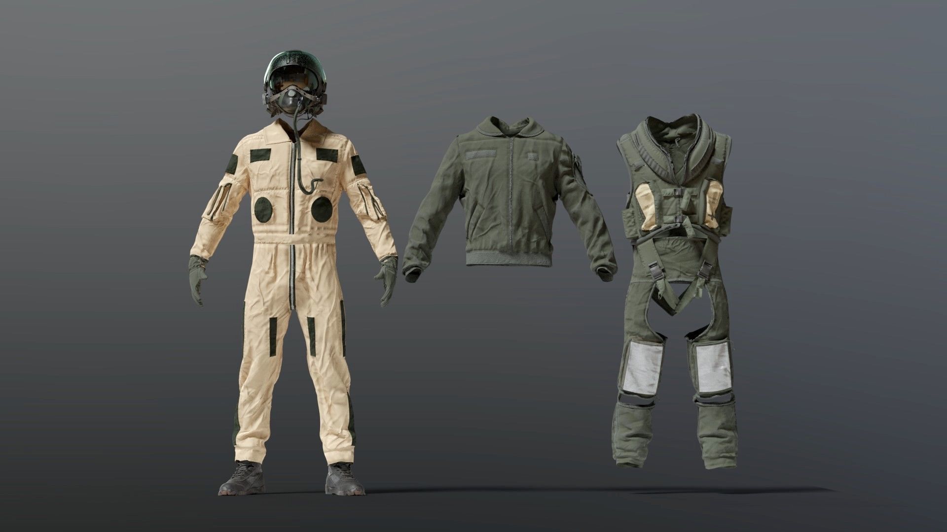 FLIGHT SUIT 90s Pilot 3D model_2