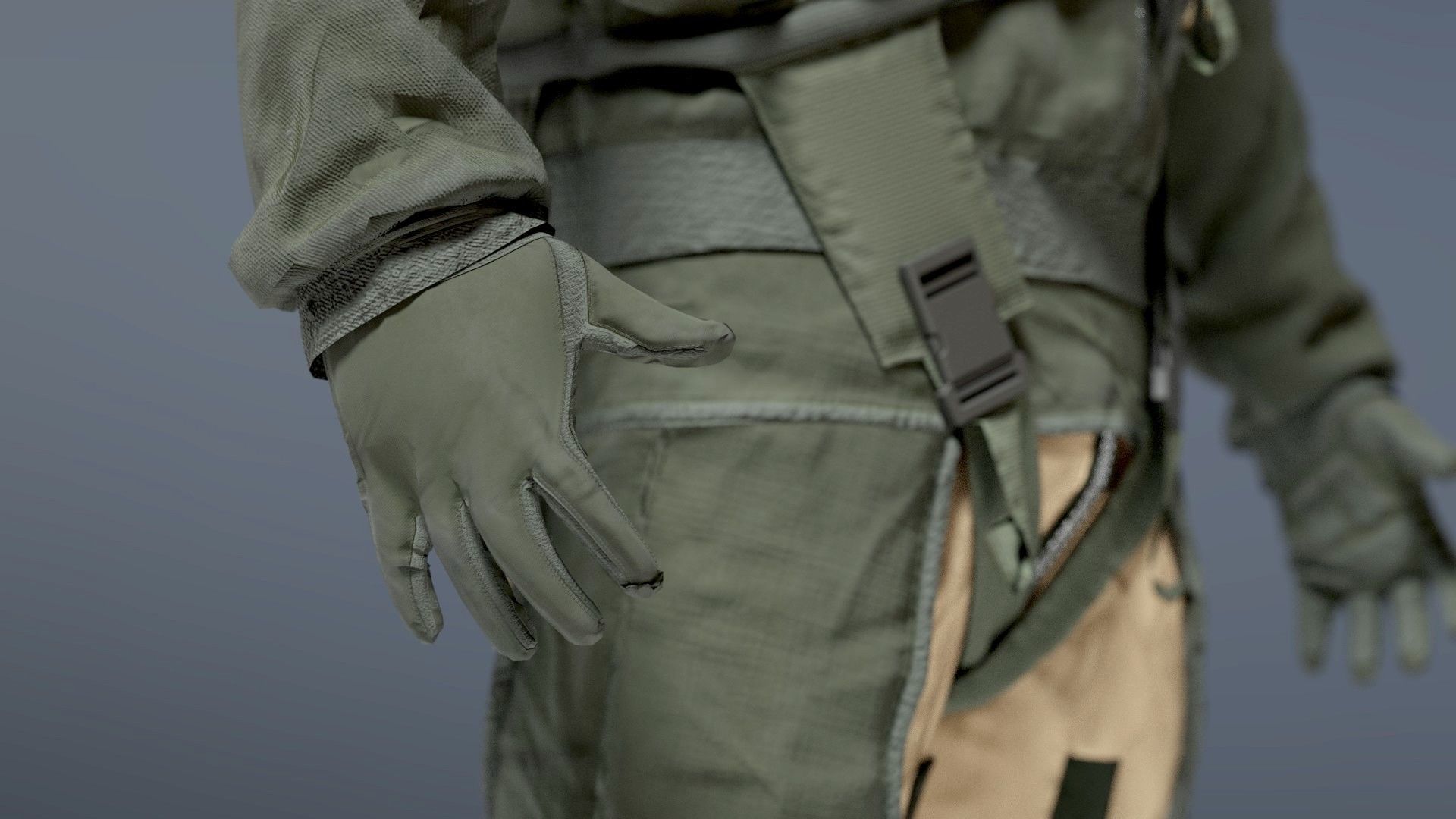 FLIGHT SUIT 90s Pilot 3D model_10