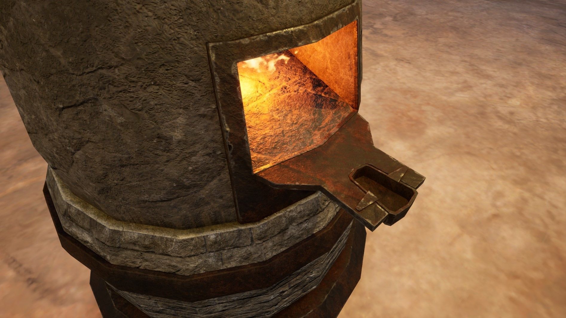 Medieval Furnace Low Poly 3D Model Low-poly 3D model_1