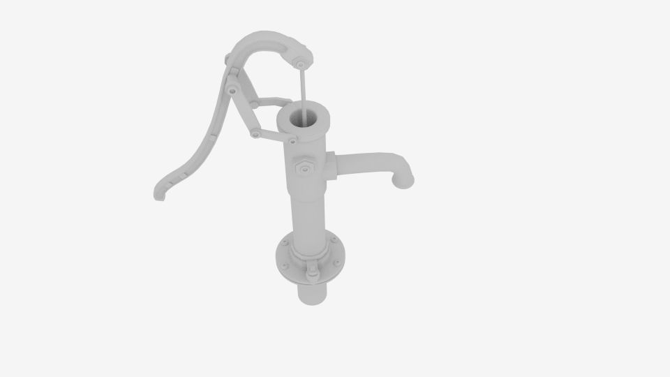  Hand Water Pump  Low-poly 3D model_4
