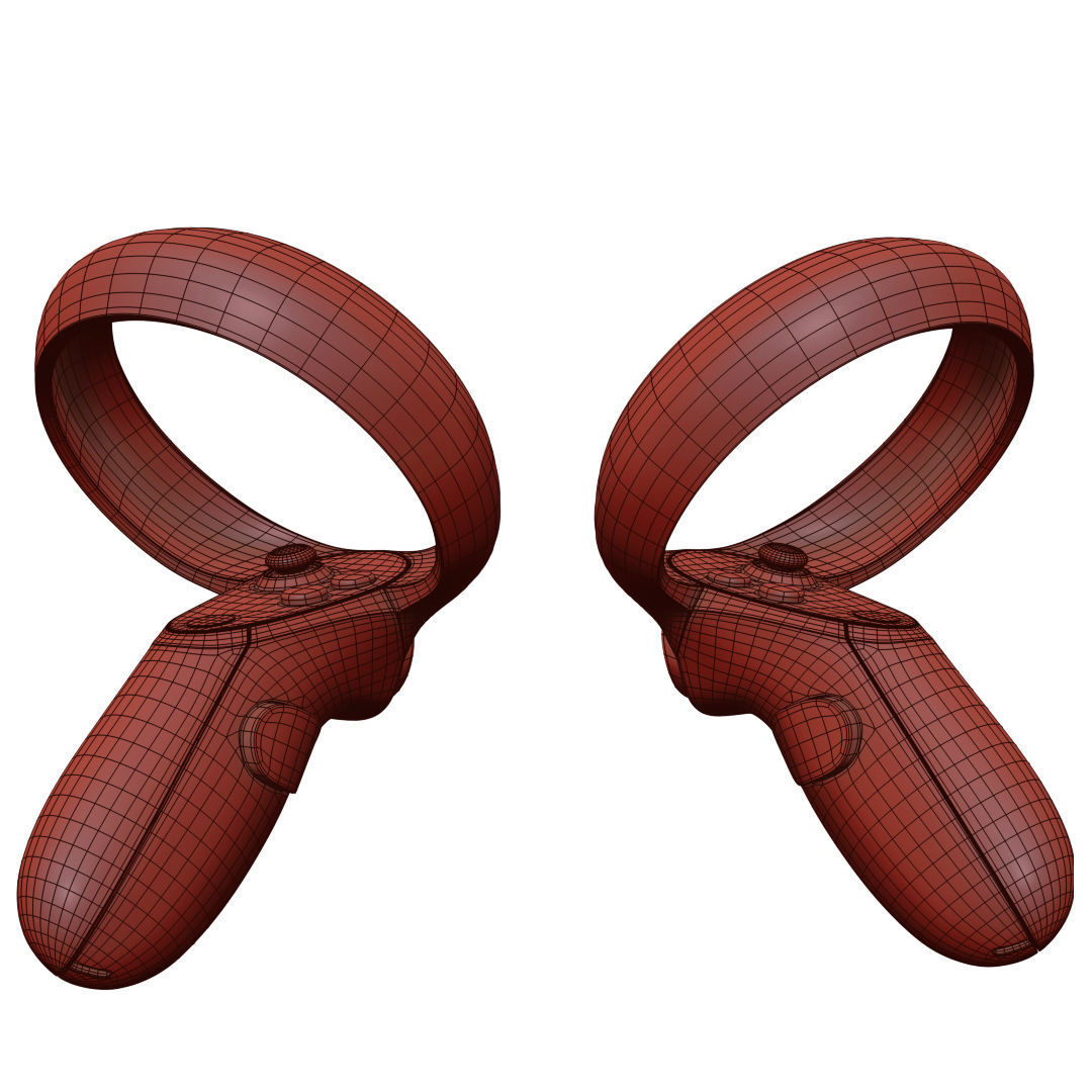 Oculus Quest with Controllers 3D model_25