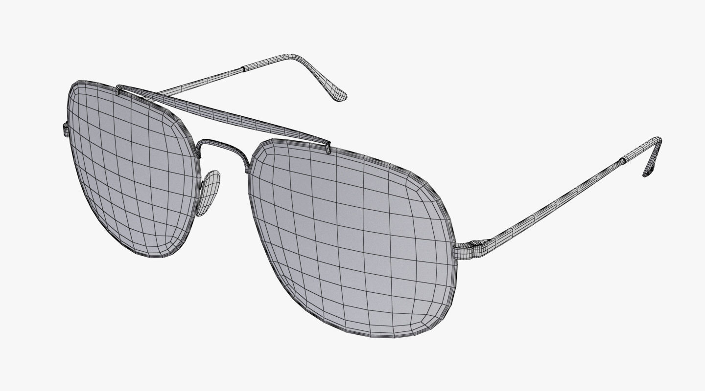 Sunglasses aviator Low-poly 3D model_10
