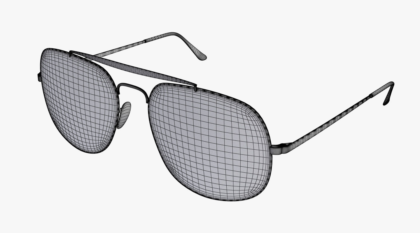 Sunglasses aviator Low-poly 3D model_11