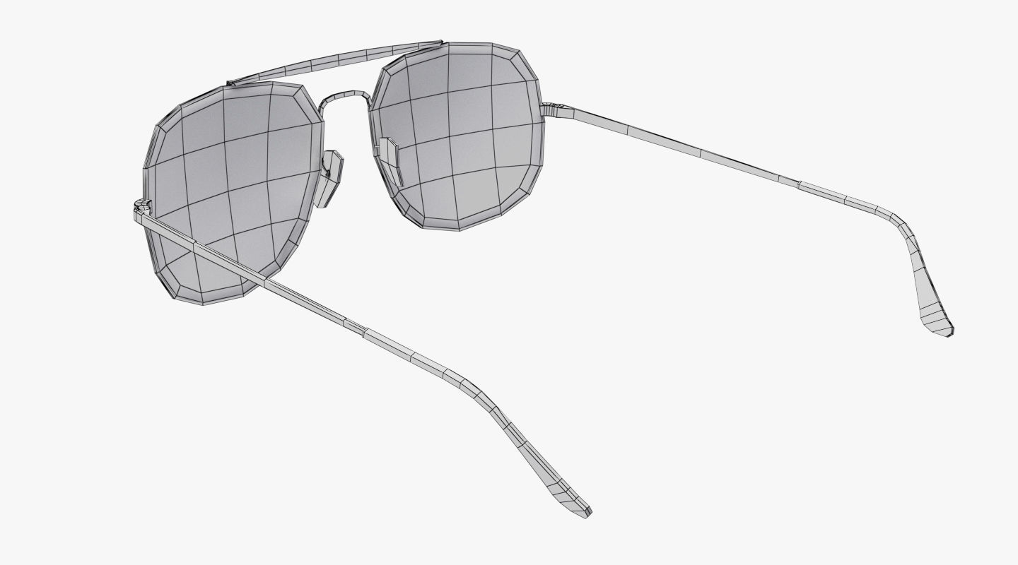 Sunglasses aviator Low-poly 3D model_13