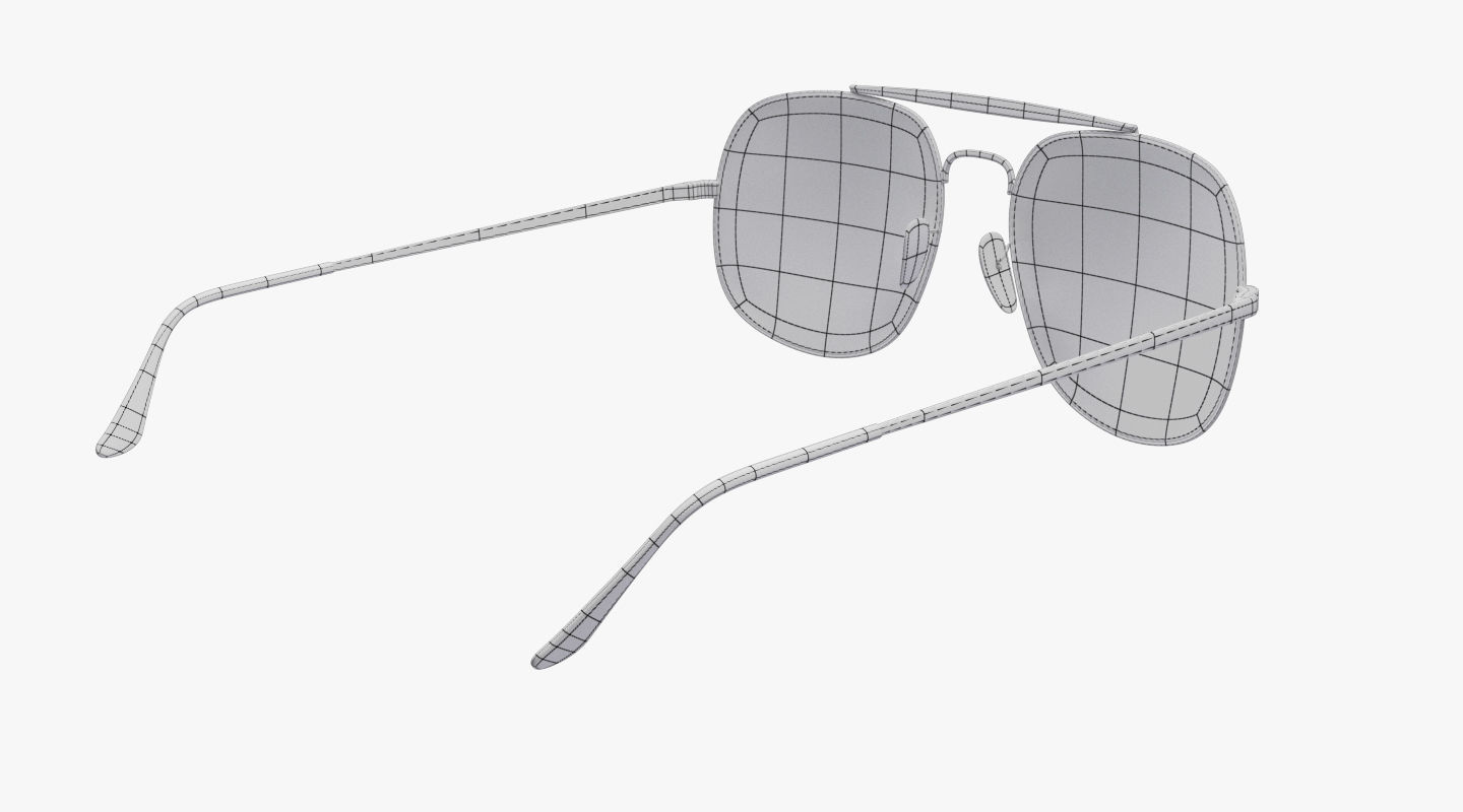 Sunglasses aviator Low-poly 3D model_15