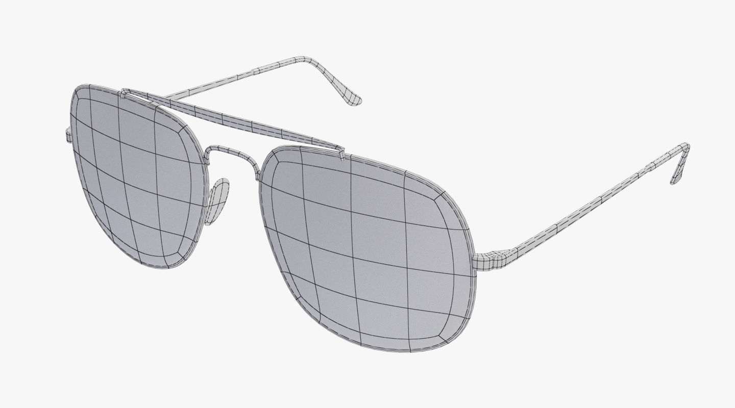 Sunglasses aviator Low-poly 3D model_12