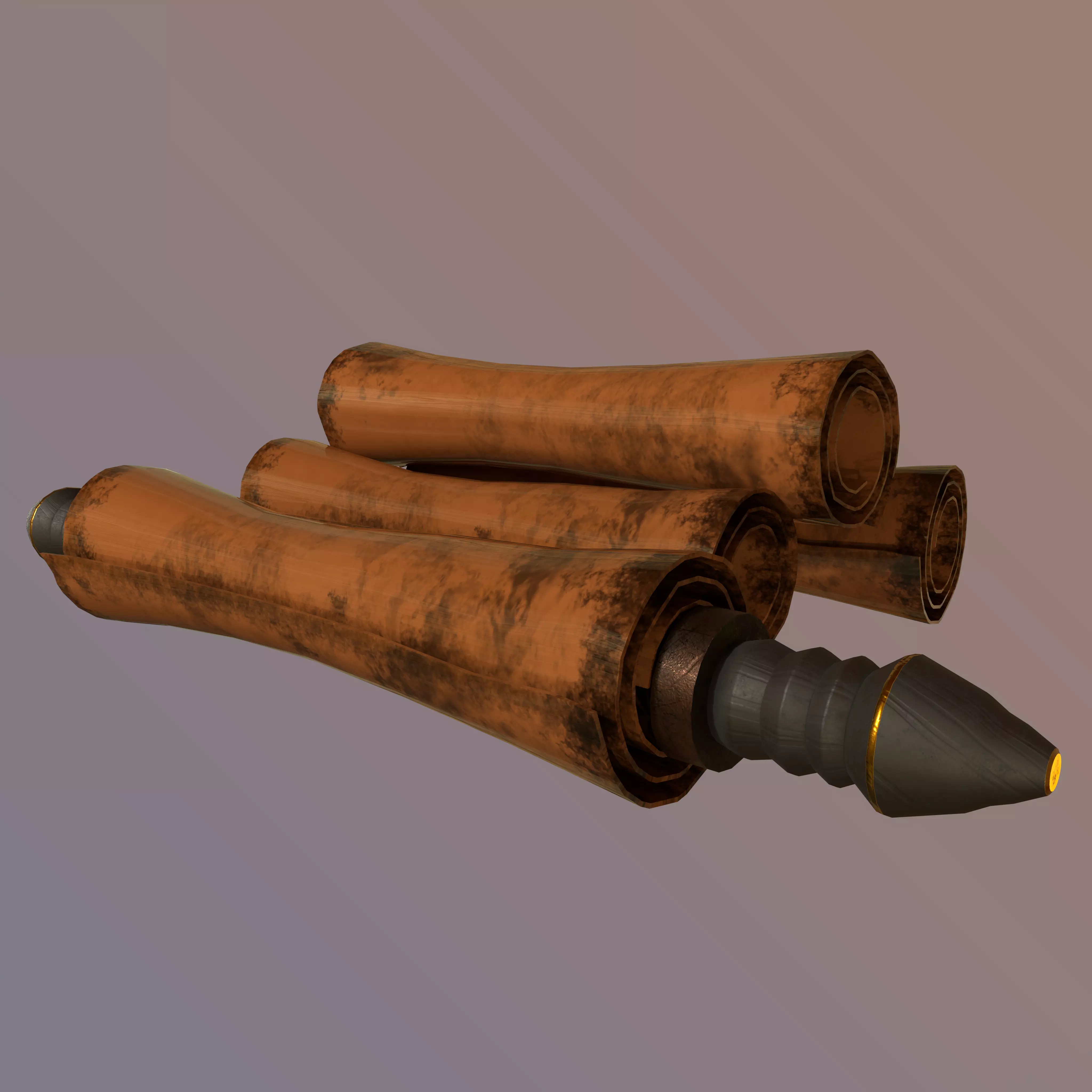 Scroll bone Low-poly 3D model