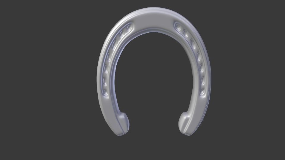 Horseshoe Low-poly 3D model_4
