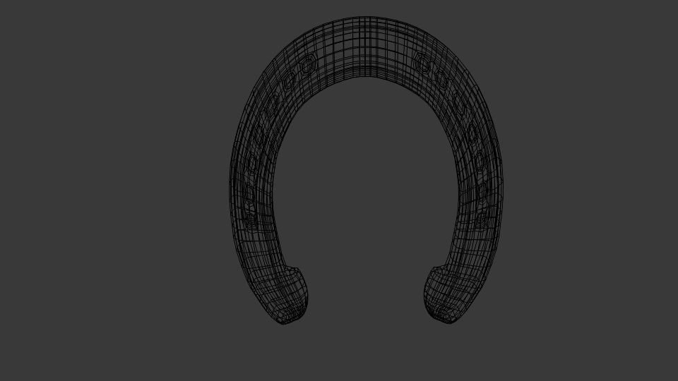 Horseshoe Low-poly 3D model_5