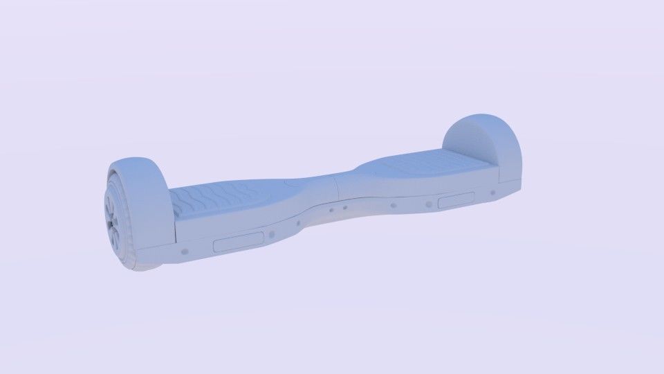  Electric Skateboard  3D model_4