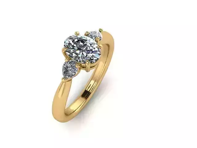 Oval pear shape ring
