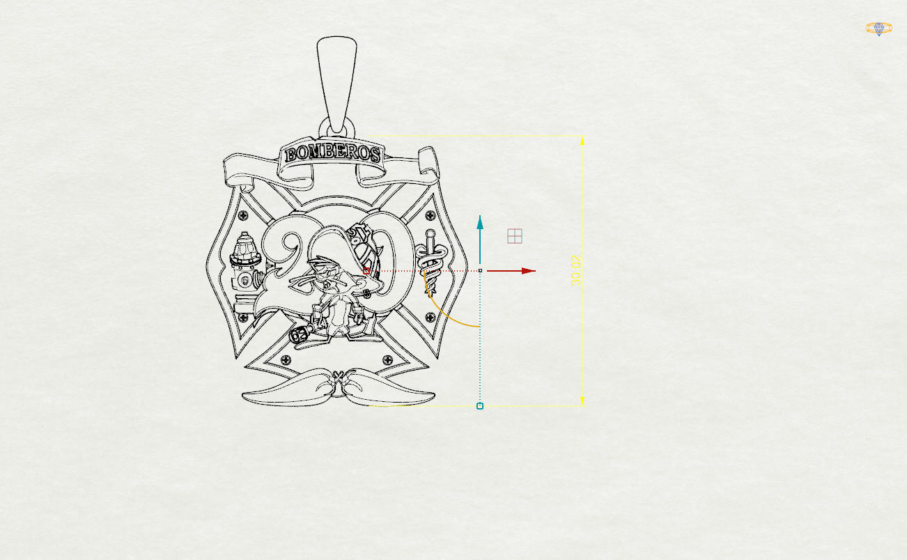 Bomberos Pendant 3D print model_3