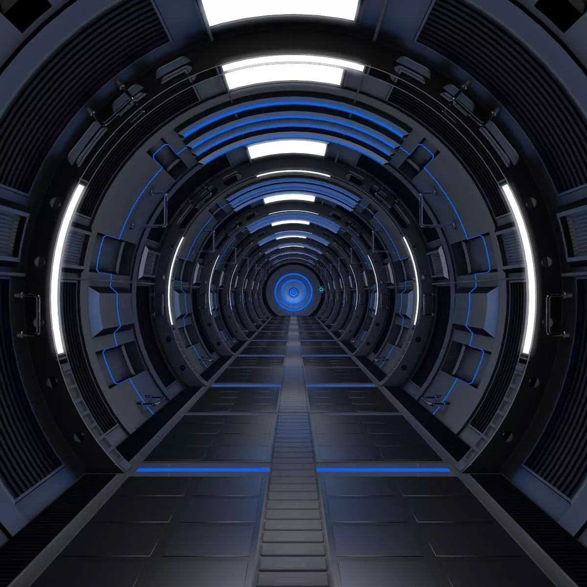 Sci Fi Tunnel 3D model_0