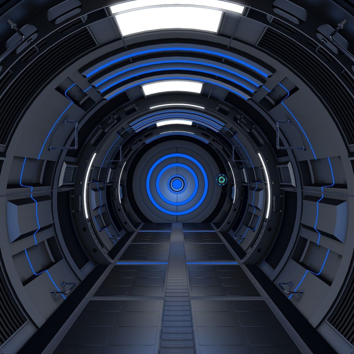 Sci Fi Tunnel 3D model_7