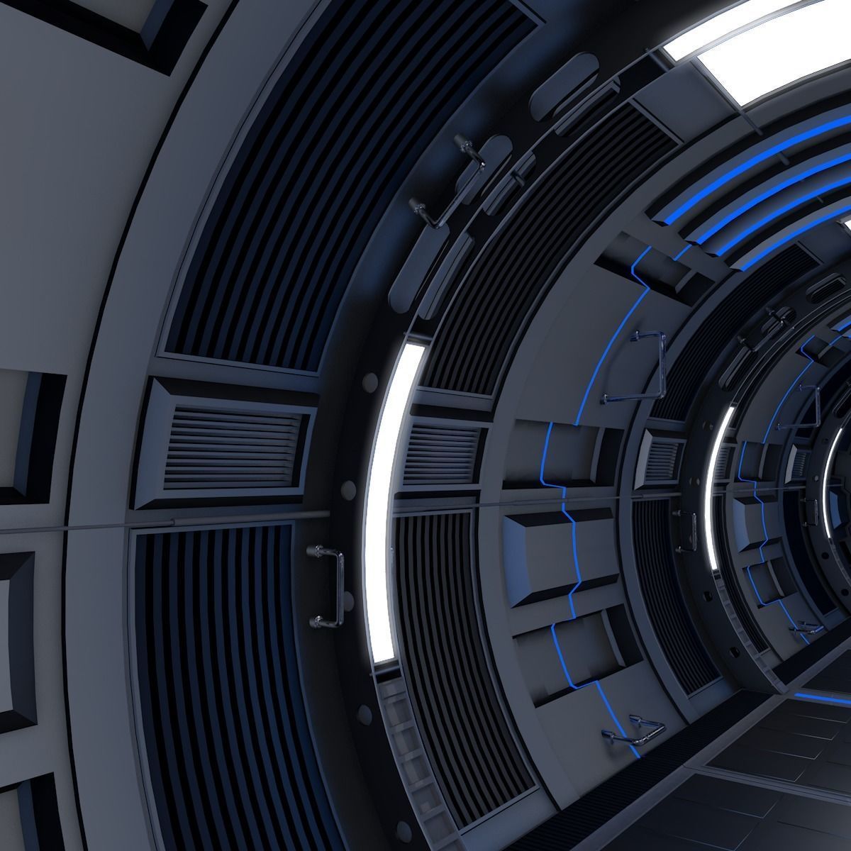Sci Fi Tunnel 3D model_8