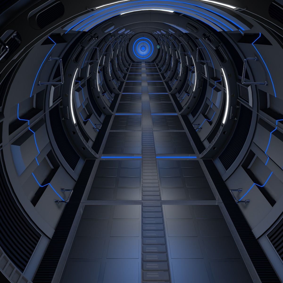 Sci Fi Tunnel 3D model_5
