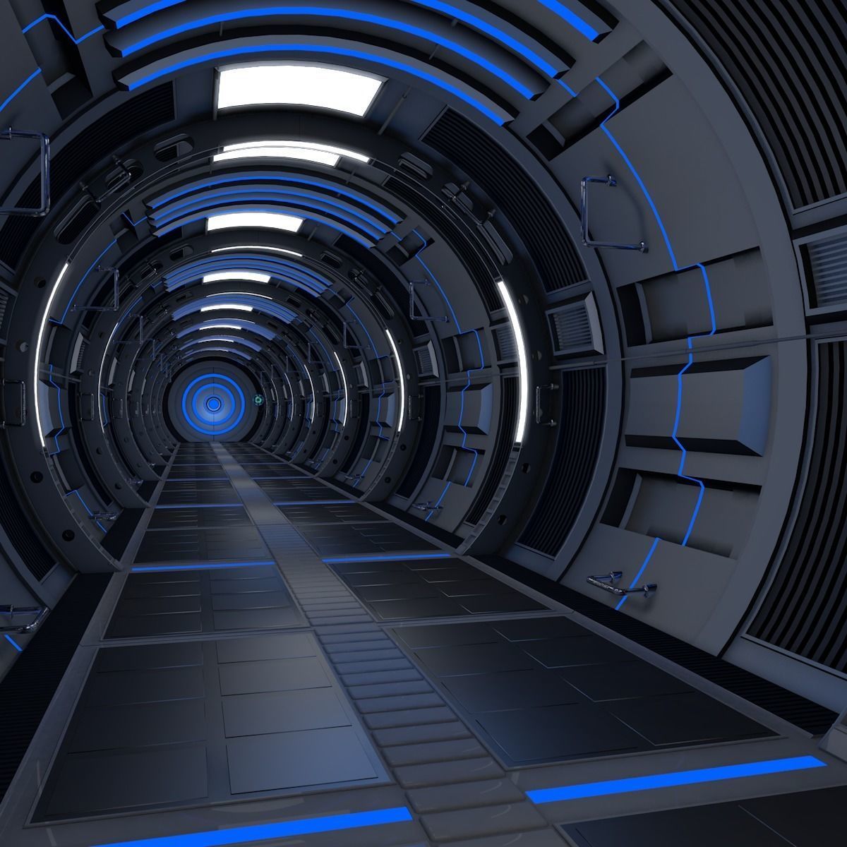 Sci Fi Tunnel 3D model_1