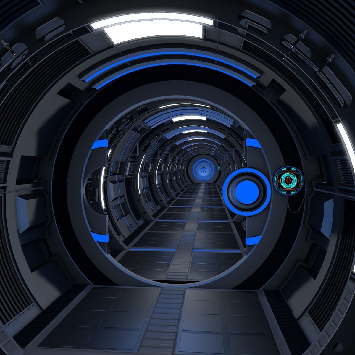 Sci Fi Tunnel 3D model_14